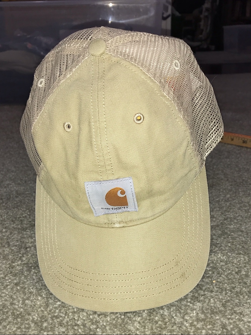 Carhartt Beige/Tan Hat with Gold Logo Patch - Picture 2 of 4